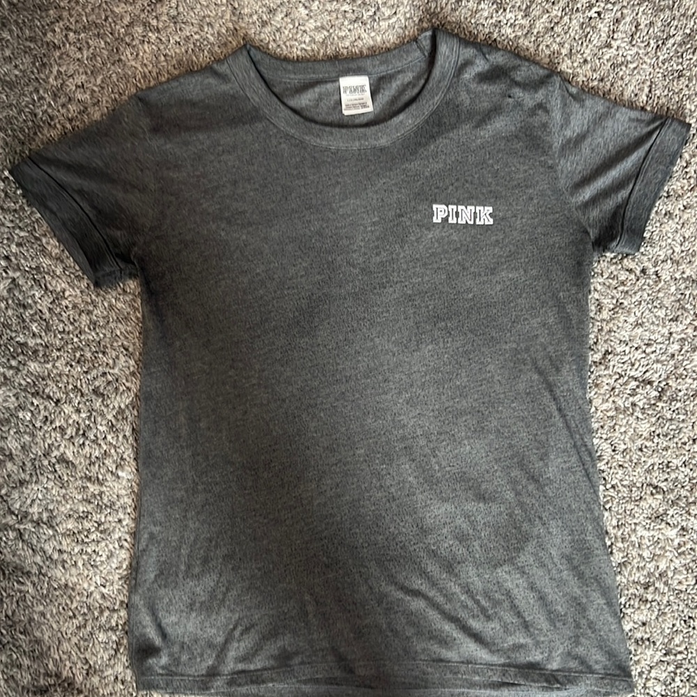 PINK, Gray Short Sleeve Shirt, Large